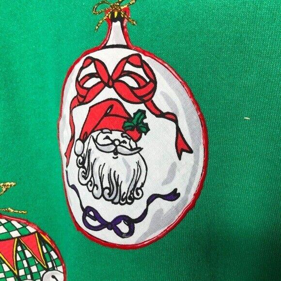 Vintage Ugly Christmas Ornaments Sweatshirt 90s 80s Womens SIze XL - Picture 6 of 7